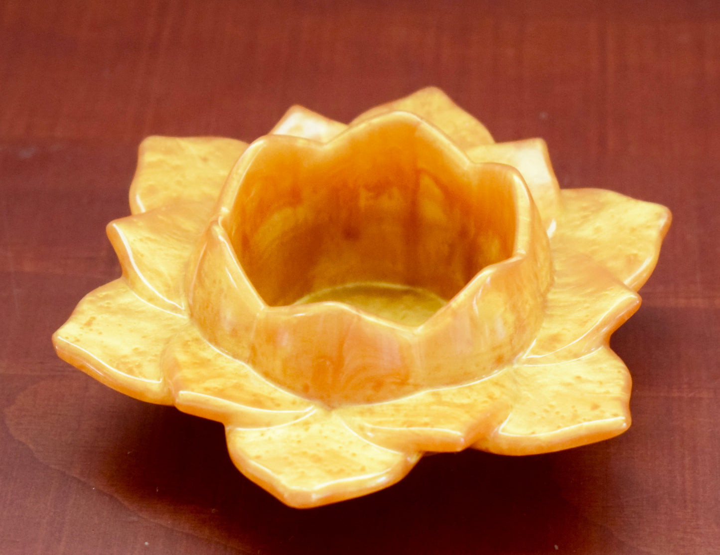 Resin lily pad or lotus candle holder