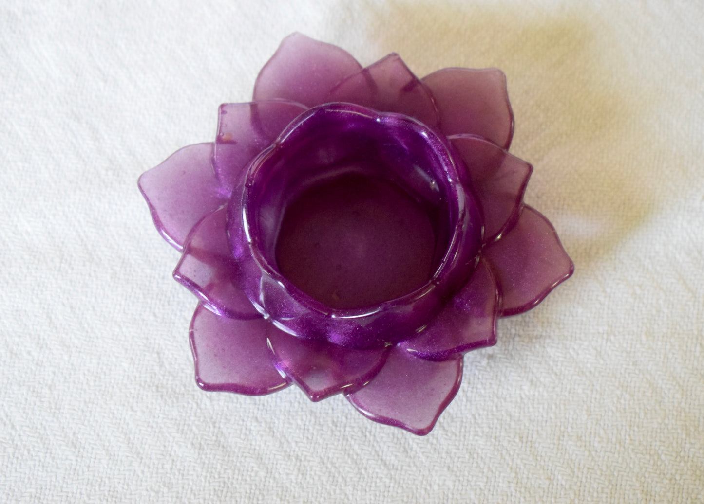 Resin lily pad or lotus candle holder