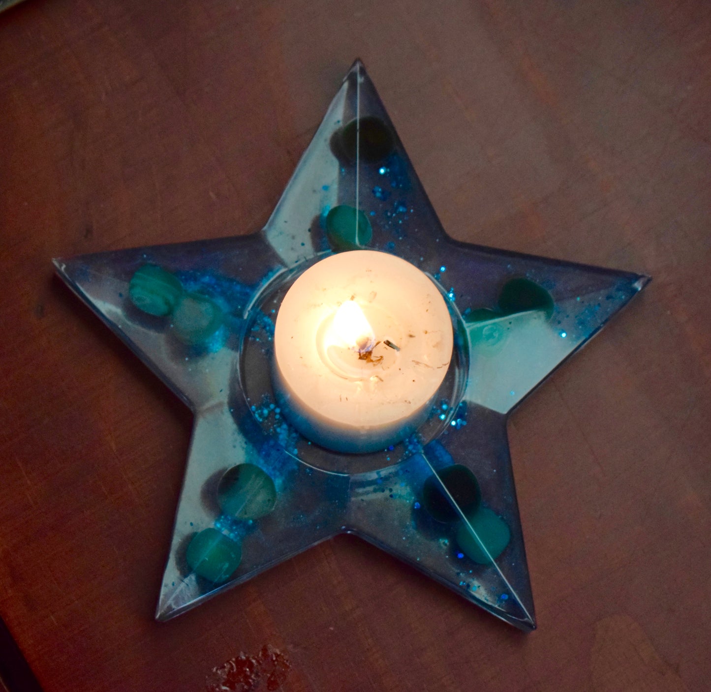 Resin star clock, star candle holder