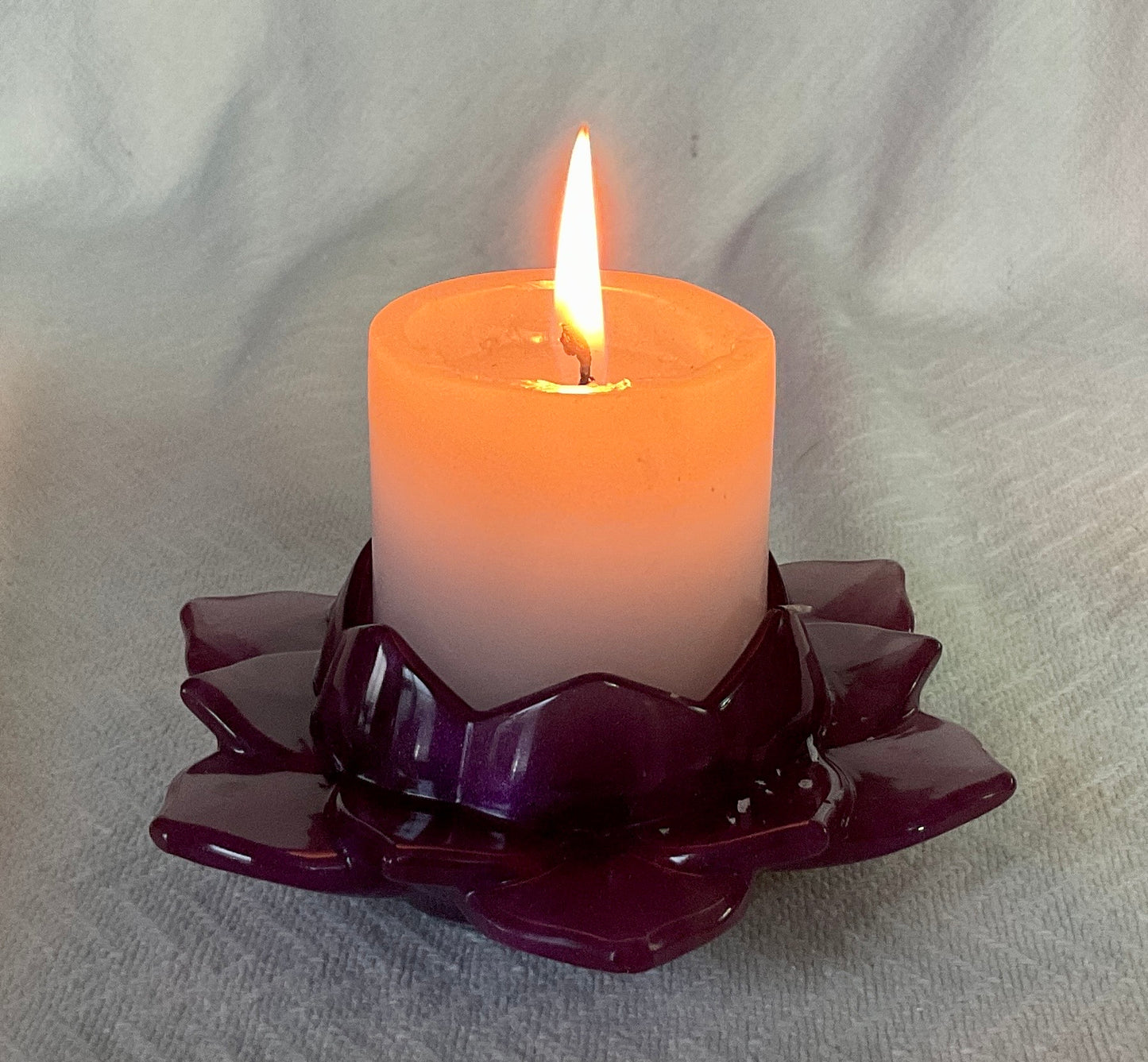 Resin lily pad or lotus candle holder