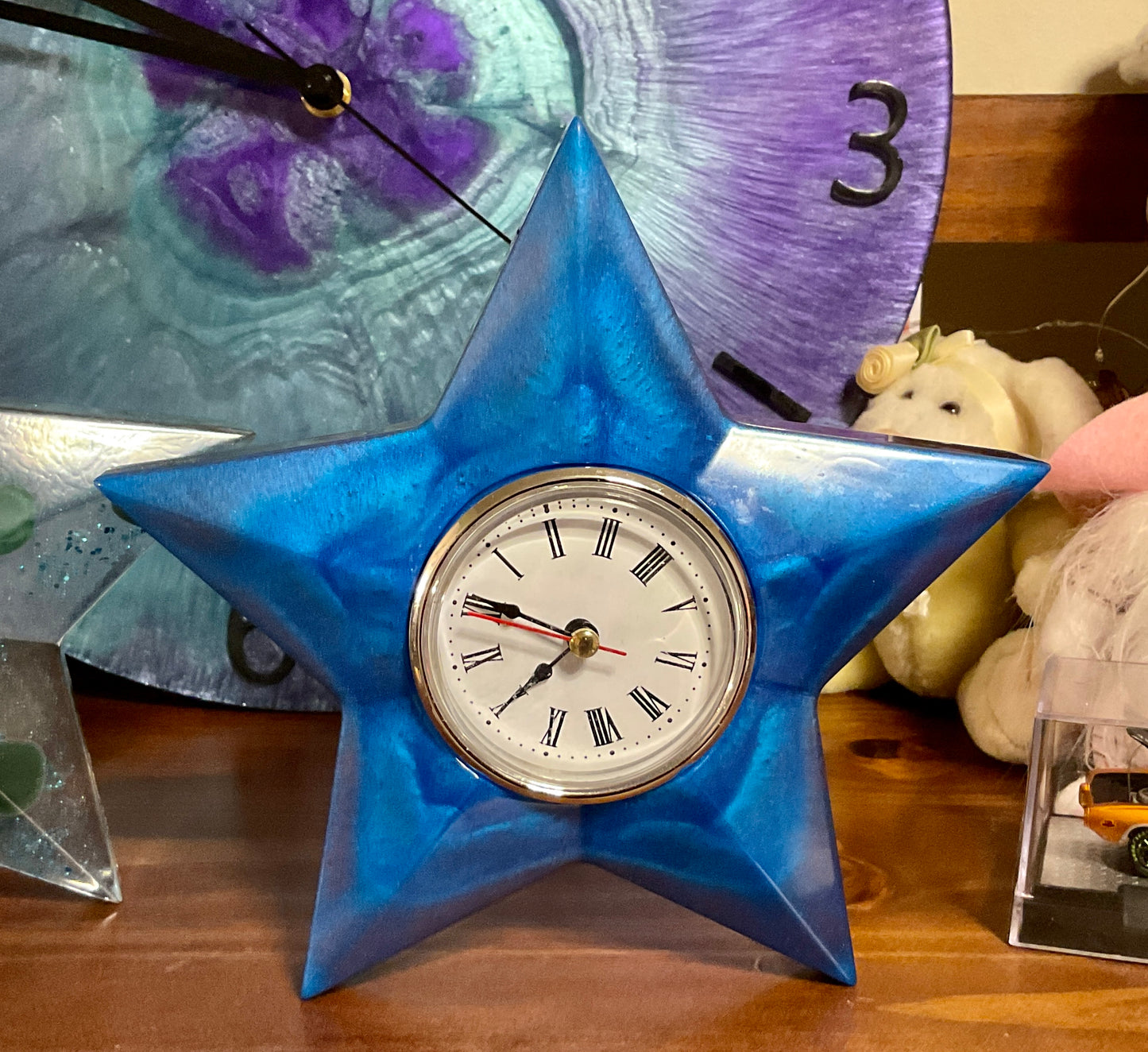 Resin star clock, star candle holder