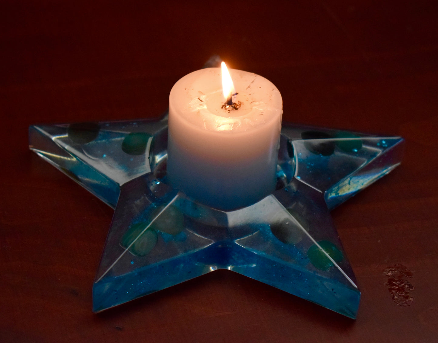 Resin star clock, star candle holder